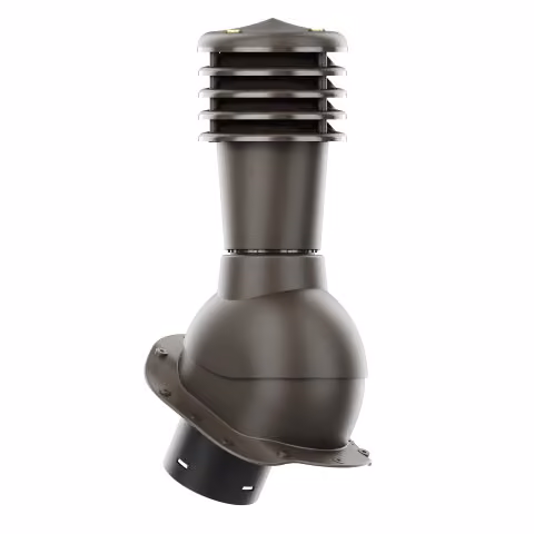 Kominek wentylacyjny Smartline profil B fi 125mm nieocieplony - ciemny brązowy (RAL8019)