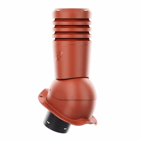 Kominek wentylacyjny Ecoline do blachodachówki profil F fi 125mm - czerwony (RAL3009)