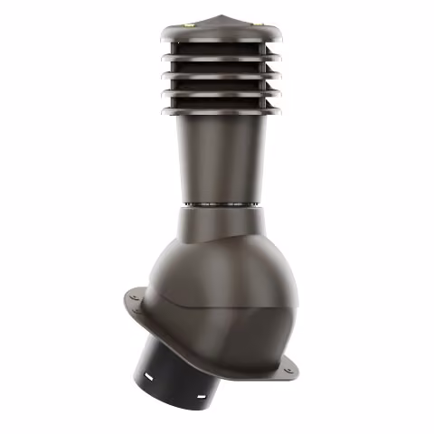 Kominek wentylacyjny Smartline profil H fi 125mm nieocieplony - ciemny brąz (RAL8019)