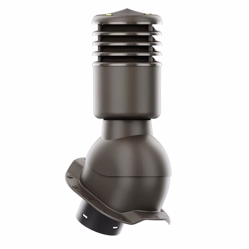 Kominek wentylacyjny Smartline profil R fi 125mm ocieplony - ciemny brązowy (RAL8019)