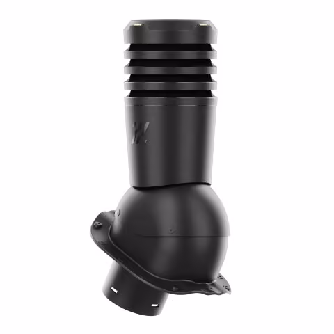 Kominek wentylacyjny Ecoline do blachodachówki profil G fi 125mm - czarny (RAL9005)