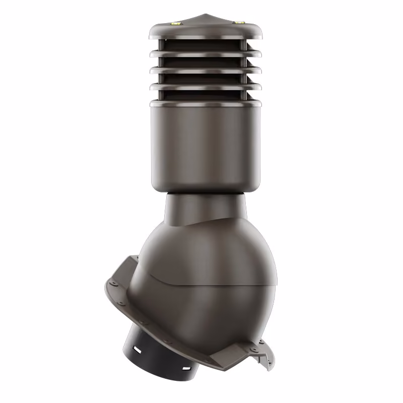 Kominek wentylacyjny Smartline profil T35 fi 125mm ocieplony - ciemny brązowy (RAL8019)