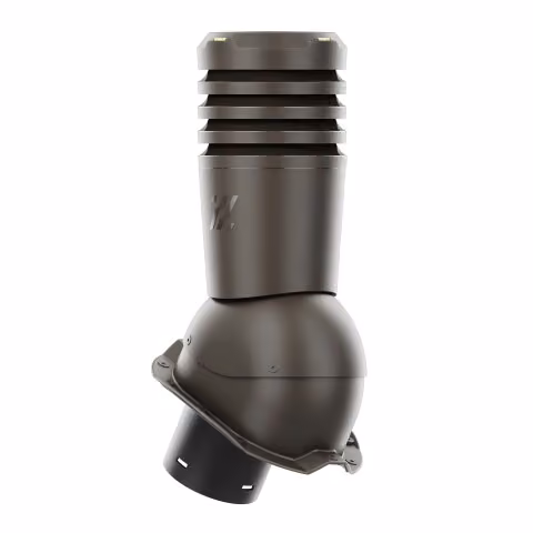 Kominek wentylacyjny Ecoline do blachy trapezowej profil T18 fi 125mm - ciemny brąz (RAL8019)