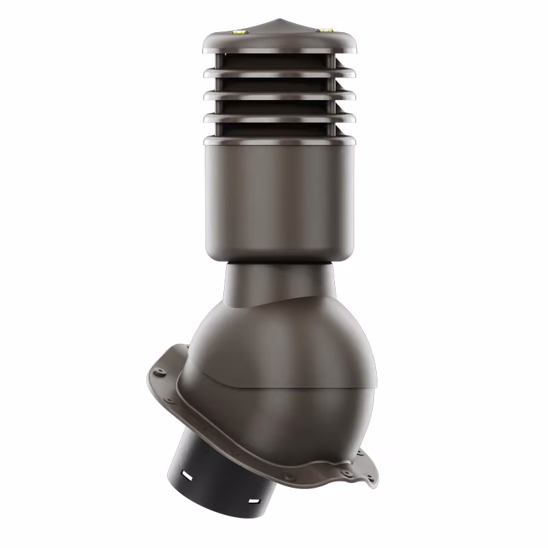 Kominek wentylacyjny Smartline profil F fi 125mm ocieplony - ciemny brązowy (RAL8019)