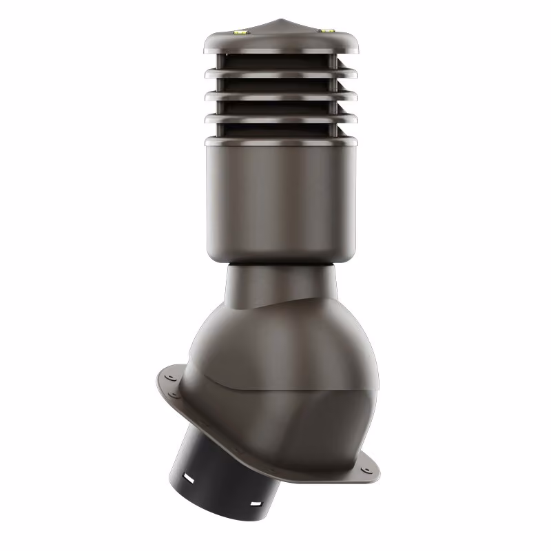 Kominek wentylacyjny Smartline profil H fi 125mm ocieplony - ciemny brąz (RAL8019)
