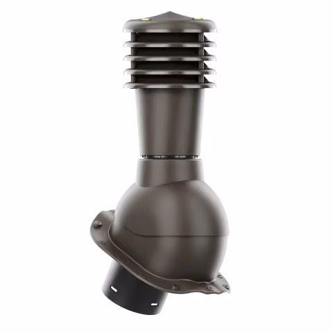 Kominek wentylacyjny Smartline profil G fi 125mm nieocieplony - ciemny brąz (RAL8019)