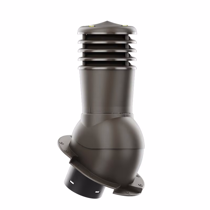 Kominek wentylacyjny Smartline karpiówka fi 150mm nieocieplony - ciemny brązowy (RAL8019)
