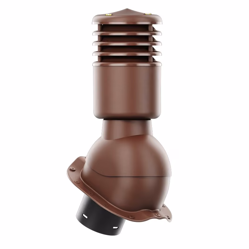 Kominek wentylacyjny Smartline profil F fi 125mm ocieplony - brązowy (RAL8017)