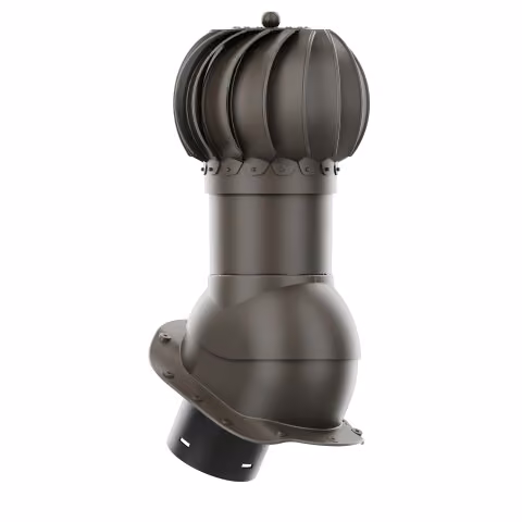 Kominek obrotowy Rotoline profil B fi 150mm kulisty - ciemny brązowy (RAL8019)